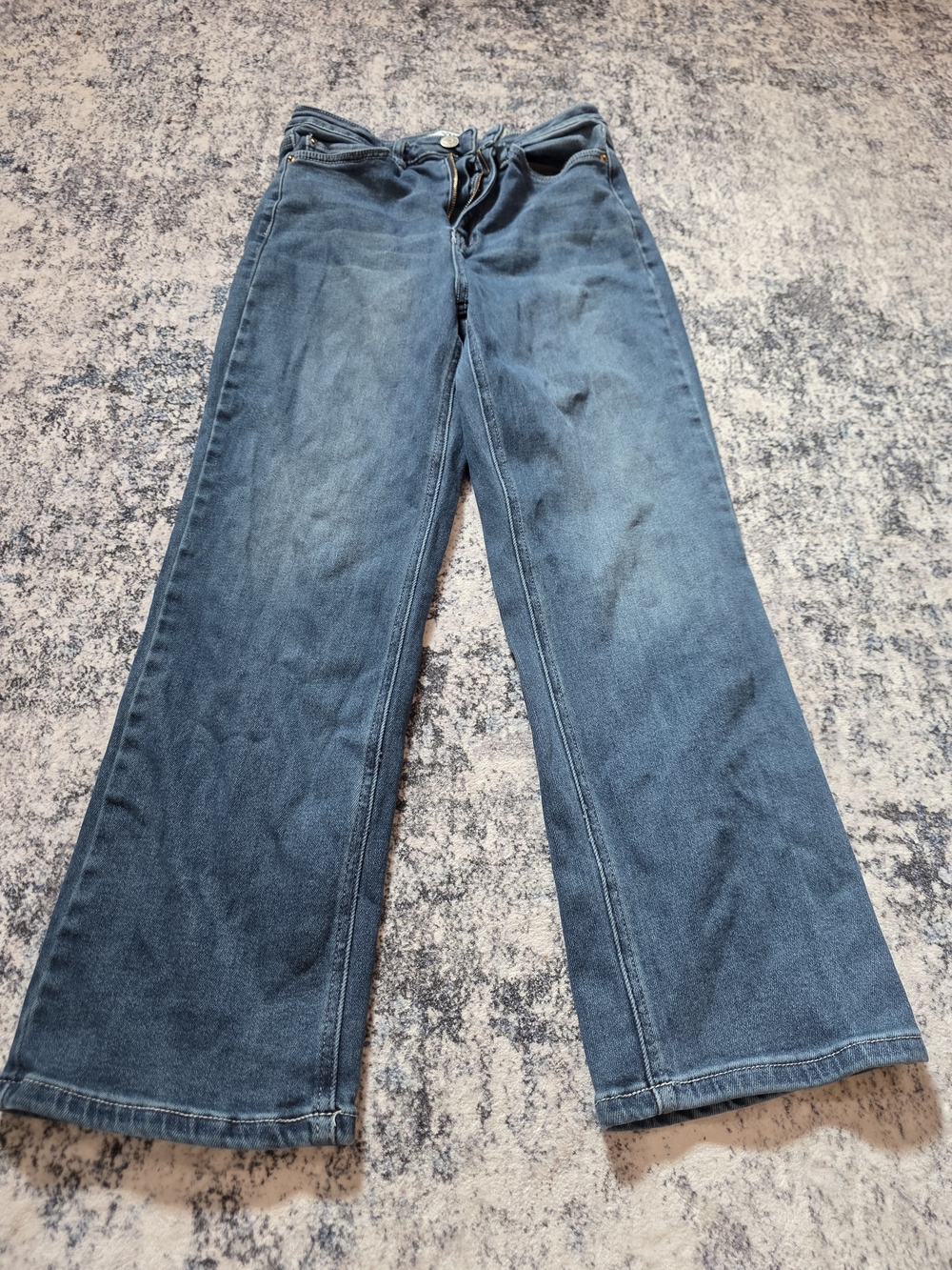 YMI Dark Blue Wide-Leg Denim Jeans